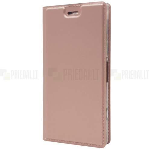 Sony Xperia XZ1 Compact „Dux Ducis“ Skin sērijas rozs ādas atvērams maciņš