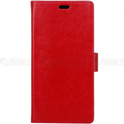 Sony Xperia XZ2 atvēramais ādas sarkans maciņš (maks)