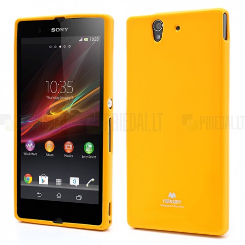 Sony Xperia Z Mercury Mercury dzeltens cieta silikona (TPU) futrālis