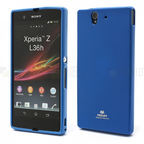 Sony Xperia Z Mercury tumši zils cieta silikona (TPU) futrālis