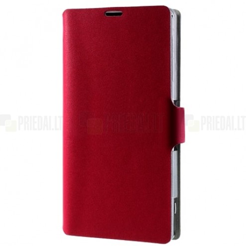Sony Xperia Z1 (Honami L39h) „Doormoon“ sērijas sarkans ādas atvērams maciņš