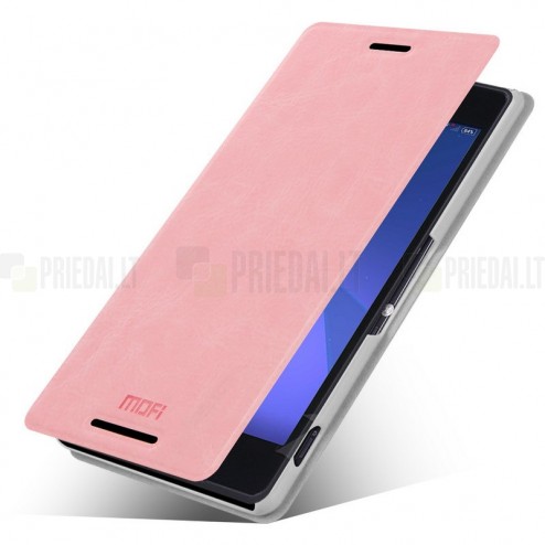 Sony Xperia Z3 „Mofi“ Rui sērijas rozs ādas atvērams futrālis