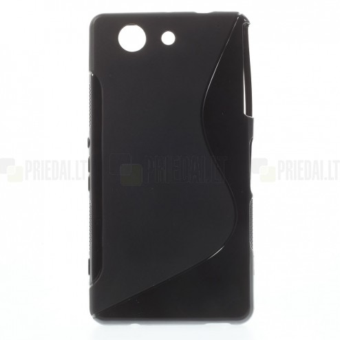 Sony Xperia Z3 Compact melns cieta silikona futrālis