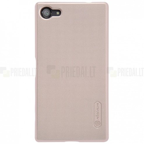 Sony Xperia Z5 Compact Nillkin Frosted Shield zelta plastmasas futrālis + ekrāna aizsargplēve