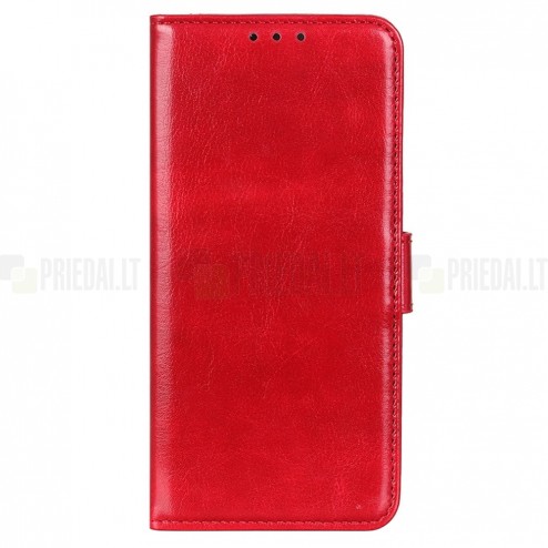 Xiaomi 13T (13T Pro) atvēramais ādas sarkans maciņš, grāmata (maks)