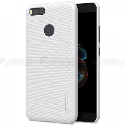 Xiaomi Mi A1 un Mi 5X Nillkin Frosted Shield balts plastmasas apvalks + ekrāna aizsargplēve