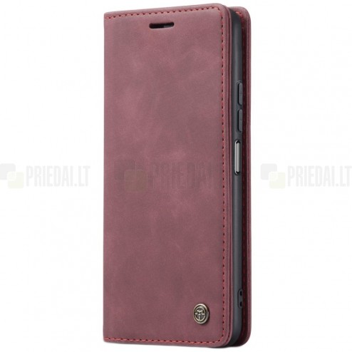 Xiaomi Mi 11 Lite CaseMe Retro solīds atvēramais ādas bordo maciņš - maks