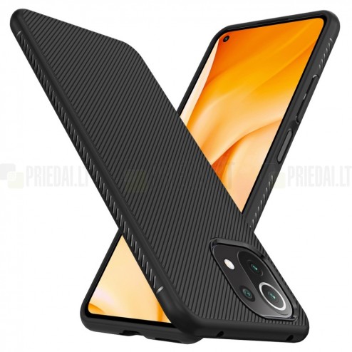 Xiaomi Mi 11 Lite cieta silikona (TPU) melns apvalks