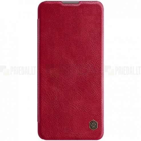 Greznais „Nillkin“ Qin sērijas ādas atvērams sarkans Xiaomi Mi 11 Lite maciņš (maks)
