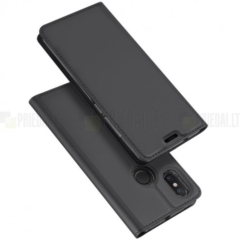 Xiaomi Mi 8 „Dux Ducis“ Skin sērijas melns ādas atvērams maciņš