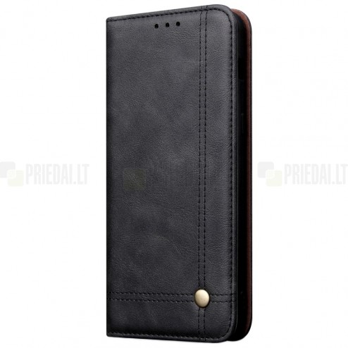 Xiaomi Mi 9 (Mi 9 Explorer) Deluxe ādas atvēramais melns maciņš (maks)