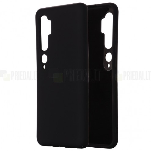 Xiaomi Mi Note 10 (10 Pro) Shell cieta silikona (TPU) melns apvalks