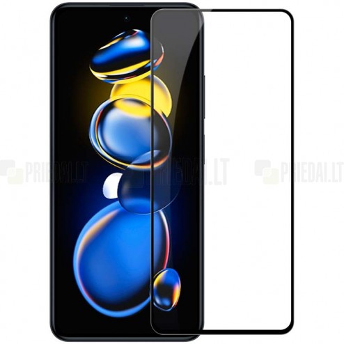 Xiaomi Poco X4 GT (Redmi Note 11T Pro, Redmi Note 11T Pro+) Mocolo 2.5D Tempered Glass melns ekrāna aizsargstikls