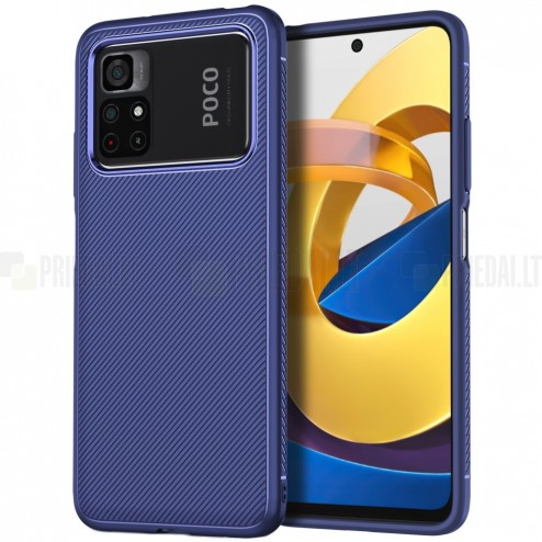 Xiaomi Poco X4 Pro cieta silikona (TPU) zils apvalks