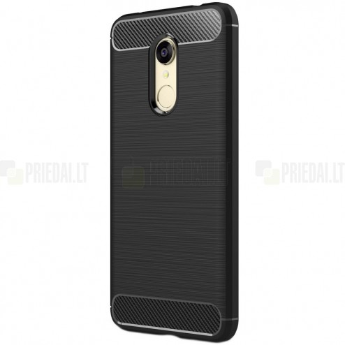 Xiaomi Redmi 5 Plus „Carbon“ cieta silikona (TPU) melns apvalks