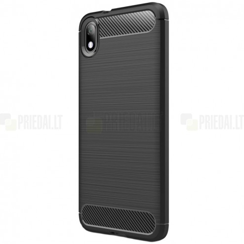 Xiaomi Redmi 7A „Carbon“ cieta silikona (TPU) melns apvalks