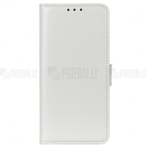 Xiaomi Redmi 9 atvēramais ādas balts maciņš, grāmata (maks)
