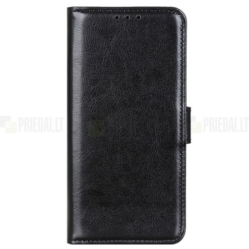 Xiaomi Poco M3 Pro (Redmi Note 10 5G) atvēramais ādas melns maciņš, grāmata (maks)