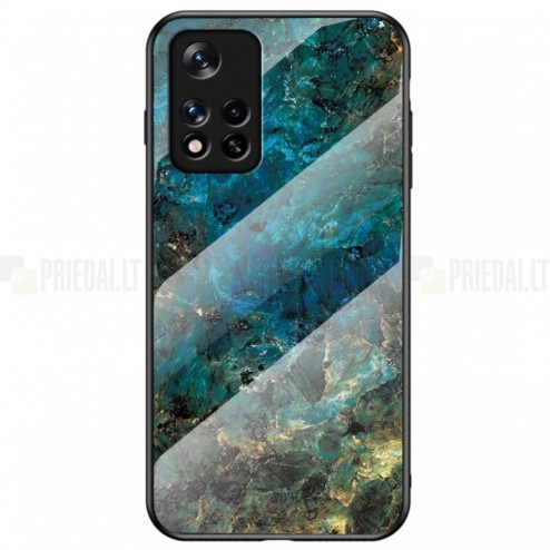 Xiaomi Poco M4 Pro (Redmi Note 11 5G) „Marble“ cieta silikona (TPU) zils apvalks