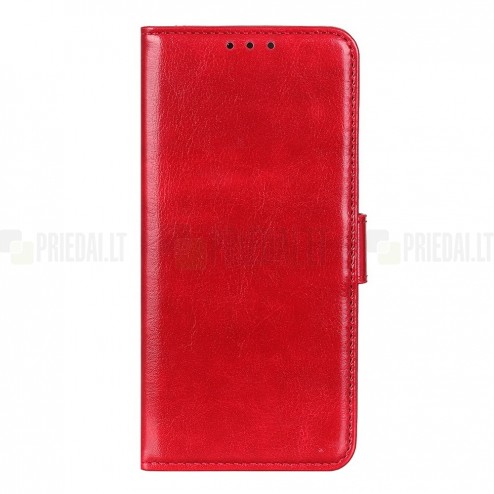 Xiaomi Redmi Note 13 Pro 5G (Poco X6 5G) atvēramais ādas sarkans maciņš, grāmata (maks)