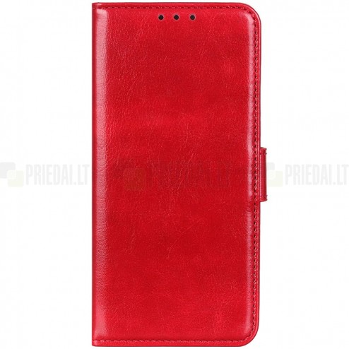 Samsung Galaxy S23 FE (Fan Edition) CaseMe Retro solīds atvēramais ādas melns maciņš - maks