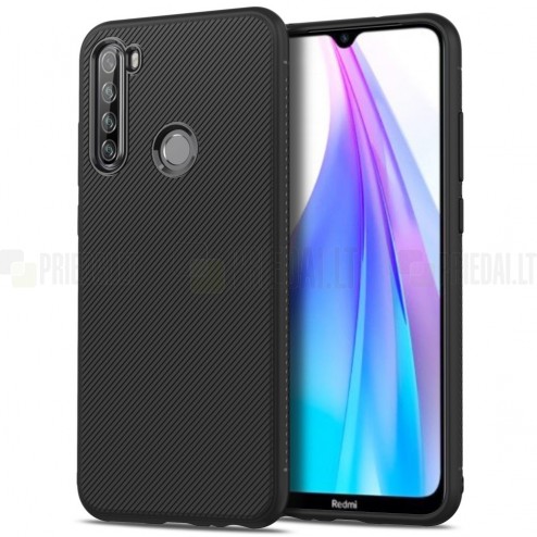 Xiaomi Redmi Note 8T cieta silikona (TPU) melns apvalks