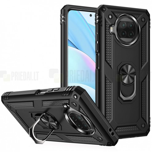 Xiaomi Redmi Note 9 Pro (Mi 10T Lite 5G) „Kickstand“ pastiprinātas aizsardzības melns apvalks