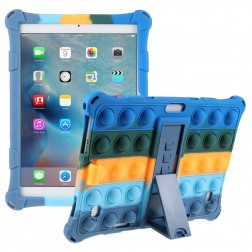 „Popit“ Bubble Kickstand mīksta silikona (TPU) apvalks - zils (iPad 9.7 2017 / 9.7 2018 / Air (2013) / Air 2 (2014) / iPad 2 / 3 / 4)