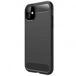 „Carbon“ cieta silikona (TPU) apvalks - melns (iPhone 11)