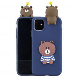 „Squezy“ Bear cieta silikona (TPU) apvalks - zils (iPhone 11)
