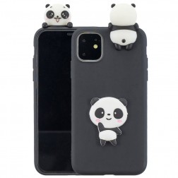 „Squezy“ Panda cieta silikona (TPU) apvalks - melns (iPhone 11)