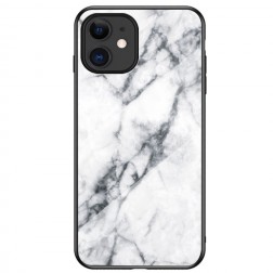 „Marble“ cieta silikona (TPU) apvalks - balts  (iPhone 12 Mini)