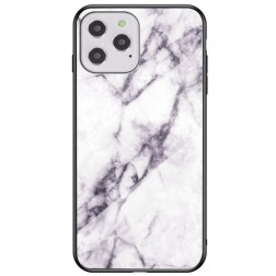 „Marble“ cieta silikona (TPU) apvalks - balts (iPhone 12 / 12 Pro)