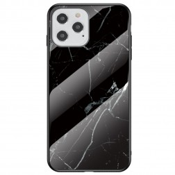 „Marble“ cieta silikona (TPU) apvalks - melns (iPhone 12 / 12 Pro)