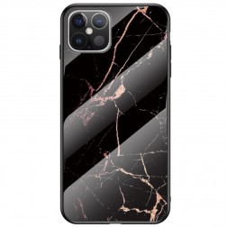 „Marble“ cieta silikona (TPU) apvalks - melns / zelta (iPhone 12 Pro Max)
