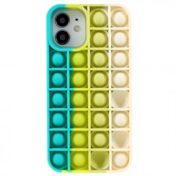 „Popit“ Bubble mīksta silikona (TPU) apvalks - zaļš (iPhone 12 / 12 Pro)