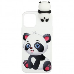 „Squezy“ Panda cieta silikona (TPU) apvalks - balts (iPhone 12 / 12 Pro)