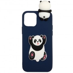 „Squezy“ Panda cieta silikona (TPU) apvalks - zils (iPhone 12 / 12 Pro)