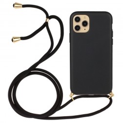 „Strap“ cieta silikona (TPU) apvalks - melns (iPhone 12 / 12 Pro)
