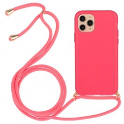 „Strap“ cieta silikona (TPU) apvalks - rozs (iPhone 12 / 12 Pro)