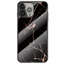 „Marble“ cieta silikona (TPU) apvalks - melns / zelta (iPhone 13 Pro)