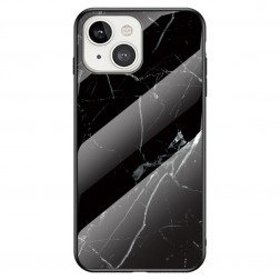 „Marble“ cieta silikona (TPU) apvalks - melns (iPhone 14)