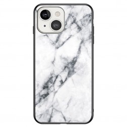 „Marble“ cieta silikona (TPU) apvalks - balts (iPhone 14)