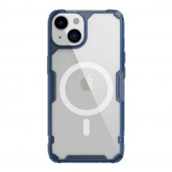 „Nillkin“ Nature TPU Pro MagSafe pastiprinātas aizsardzības cieta silikona apvalks - dzidrs / zils (iPhone 14)