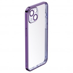 „ROCK“ cieta silikona (TPU) vāciņš - dzidrs, violeta (iPhone 14 Plus)