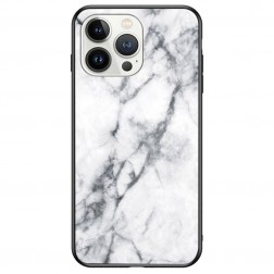 „Marble“ cieta silikona (TPU) apvalks - balts (iPhone 14 Pro)