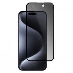 „Mocolo“ Tempered Glass melns ekrāna aizsargstikls 0.26 mm - privāta (iPhone 15 Pro)
