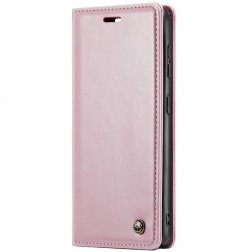 "CaseMe" Leather solīds atvēramais ādas maciņš - rozs (iPhone 16)