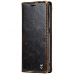 "CaseMe" Leather solīds atvēramais ādas maciņš - brūns (iPhone 16)