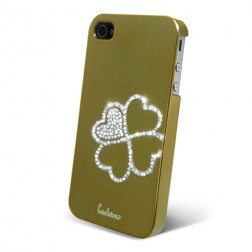 „Leshine“ apvalks - sirsniņas, zelta (iPhone 4 / 4S)